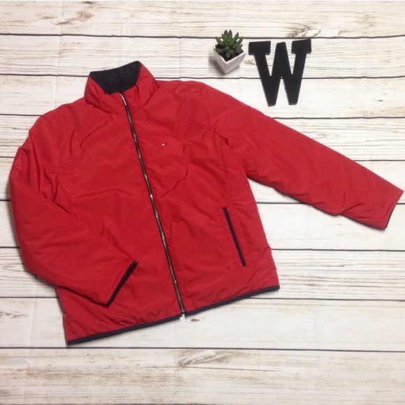 tommy hilfiger jacket red and blue